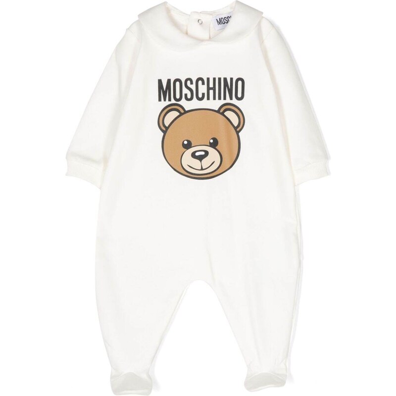 MOSCHINO KIDS Tutina bianca neonato Teddy bear