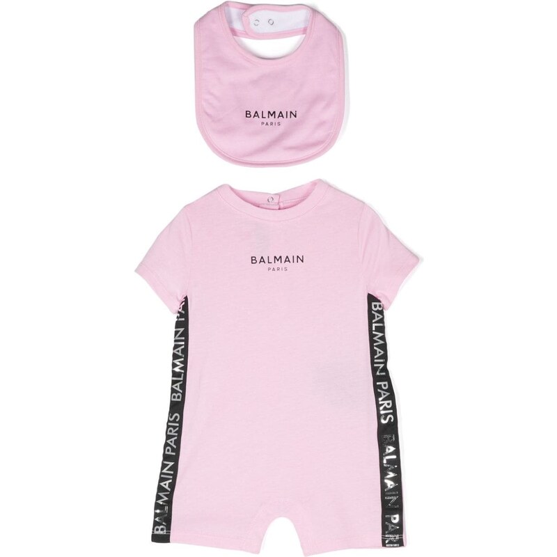 BALMAIN KIDS Set tutina/ bavetta rosa neonata