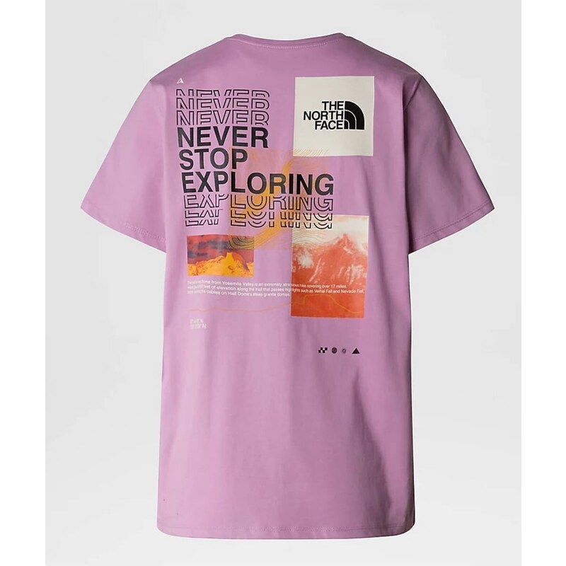 The North Face T-shirt Foundation Mountain con grafica Lilla Donna