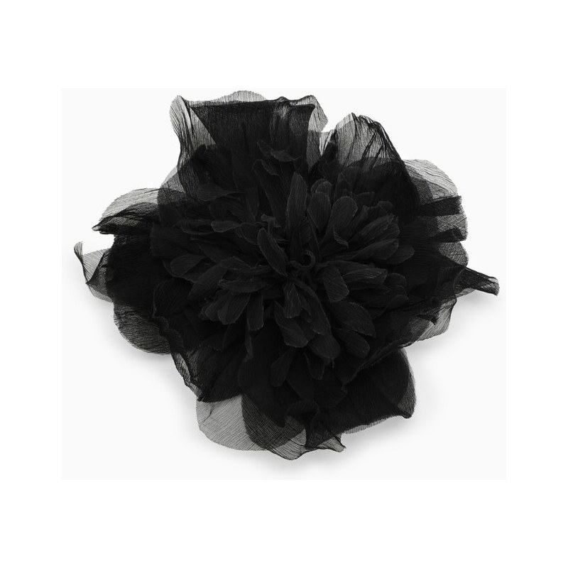 Max Mara Spilla a fiore nera in seta