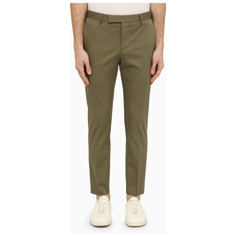 PT Torino Pantalone slim verde in cotone
