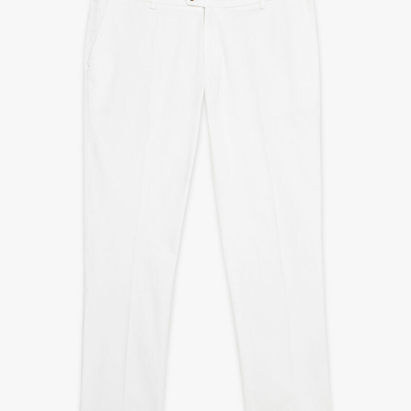 Brooks Brothers Pantalone chino bianco slim fit in cotone doppio ritorto - male Pantaloni casual Bianco 30