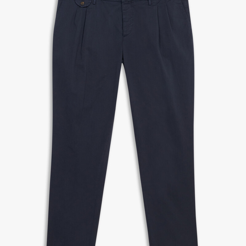 Brooks Brothers Pantalone chino navy regular fit in cotone con doppia pince - male Pantaloni casual Navy 30