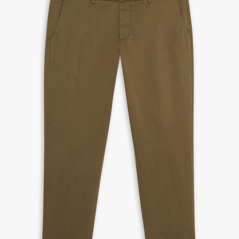 Brooks Brothers Pantalone chino verde militare relaxed fit in cotone doppio ritorto - male Pantaloni casual Militare 30