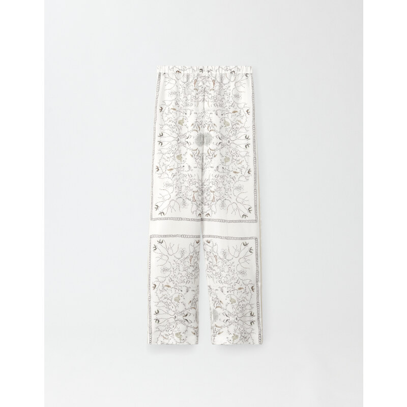 Fabiana Filippi Pantalone in twill di seta stampato, bianco