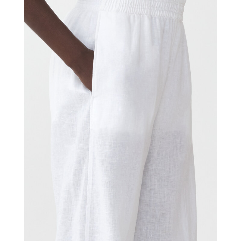 Fabiana Filippi Pantalone jogging in tela di lino, bianco ottico