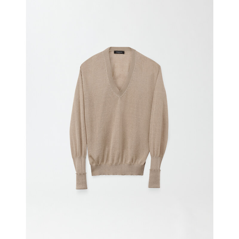 Cardigan Fabiana Filippi - Laine, Soie, Cachemire - Couleur Violet - Taille S (40/42) - Occasion Très Bon État