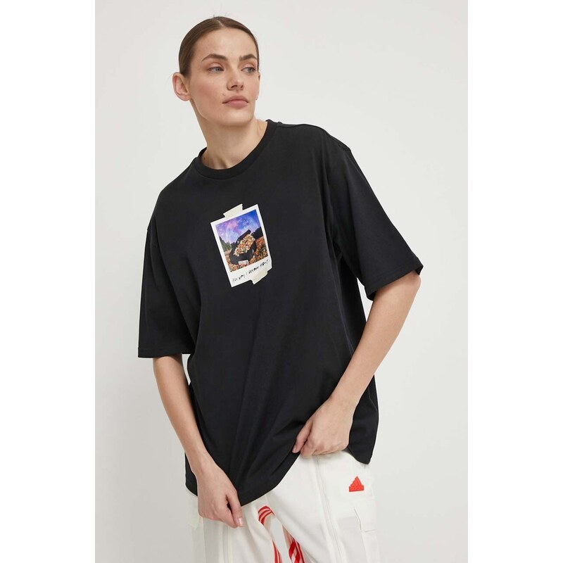 adidas t-shirt in cotone donna colore nero IS1240