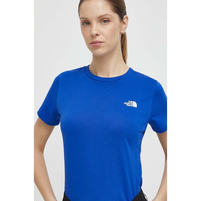The North Face t-shirt donna colore blu NF0A87NHCZ61