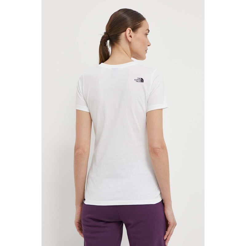The North Face t-shirt donna colore bianco NF0A87NHFN41
