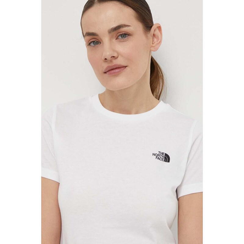 The North Face t-shirt donna colore bianco NF0A87NHFN41