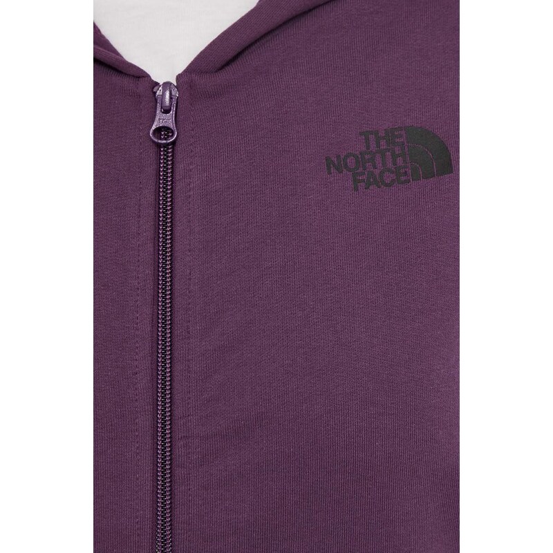 The North Face felpa in cotone donna colore violetto con cappuccio NF0A87E3V6V1