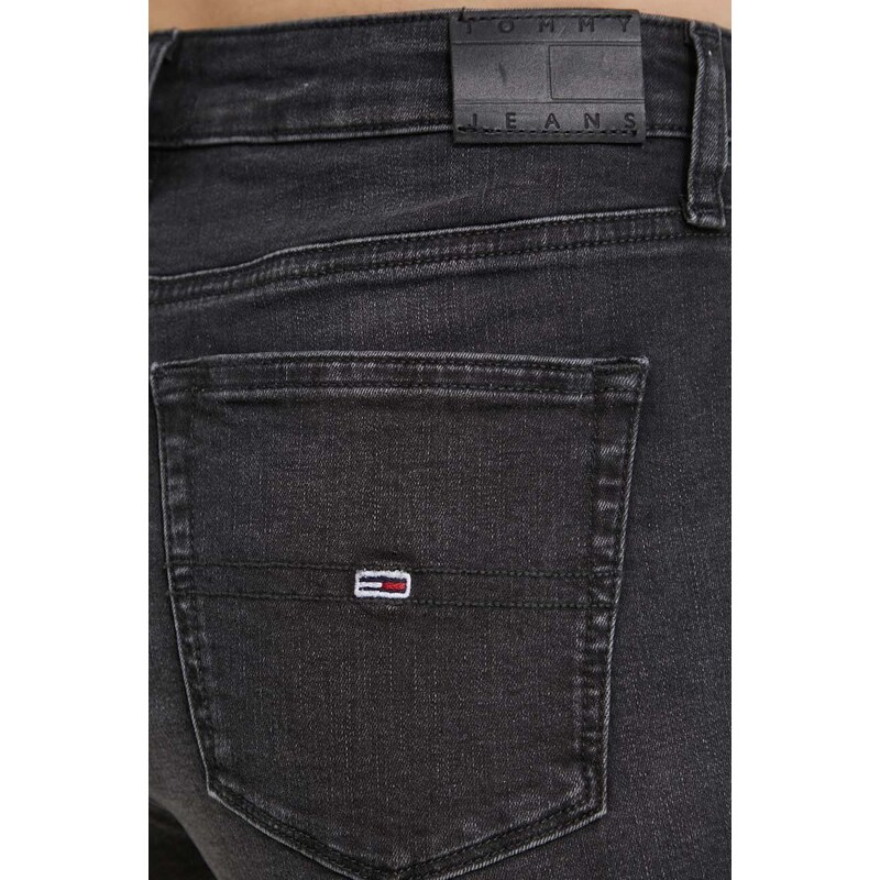 Tommy Jeans pantaloncini di jeans donna colore nero DW0DW17649
