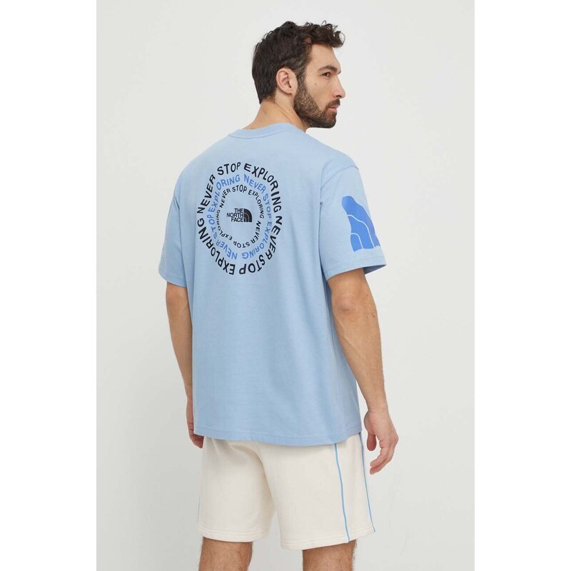 The North Face t-shirt in cotone uomo colore blu NF0A87F6QEO1