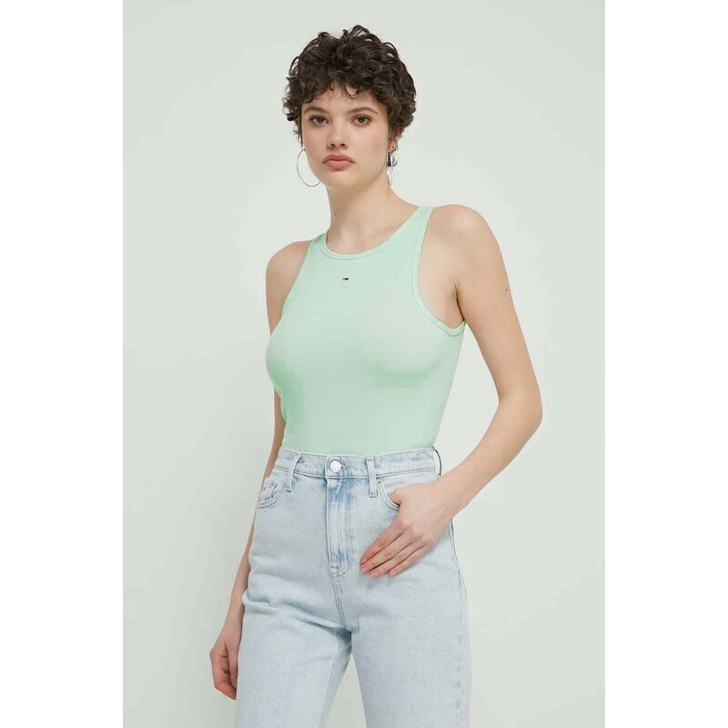 Tommy Jeans top donna colore verde