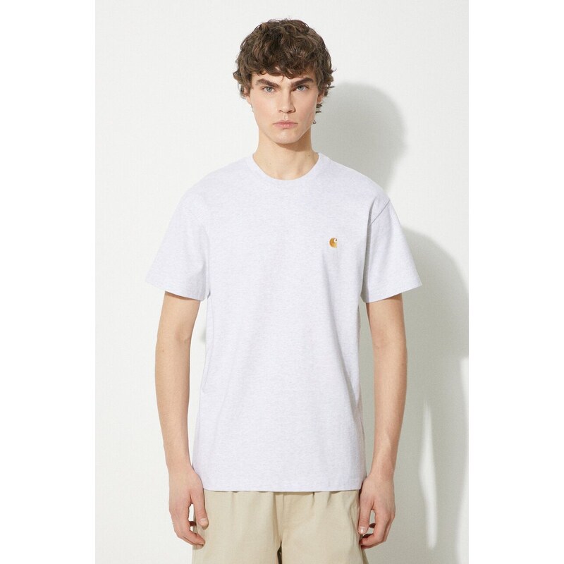 Carhartt WIP t-shirt in cotone S/S Chase T-Shirt uomo colore grigio I026391.00JXX