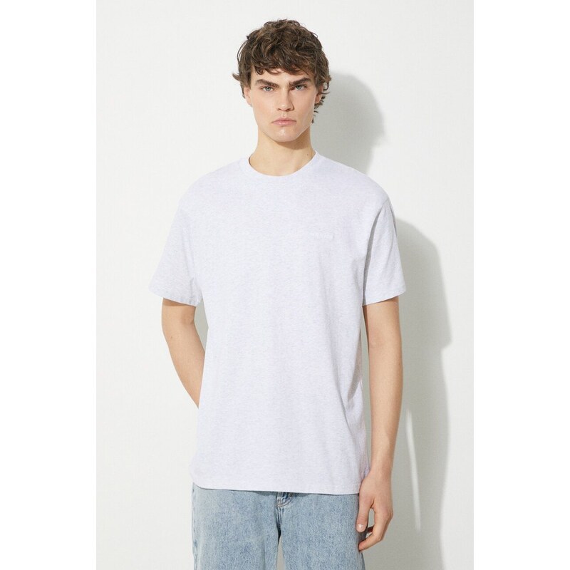 Carhartt WIP t-shirt in cotone S/S Script Embroidery T-Shirt uomo colore grigio I030435.00TXX
