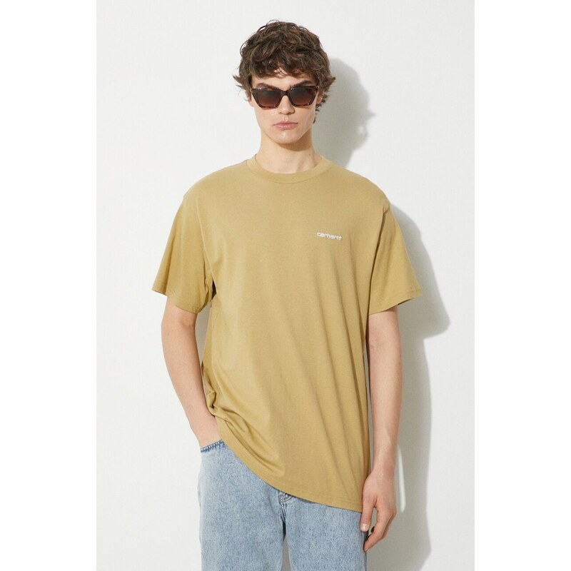 Carhartt WIP t-shirt in cotone S/S Script Embroidery T-Shirt uomo colore beige I030435.22WXX