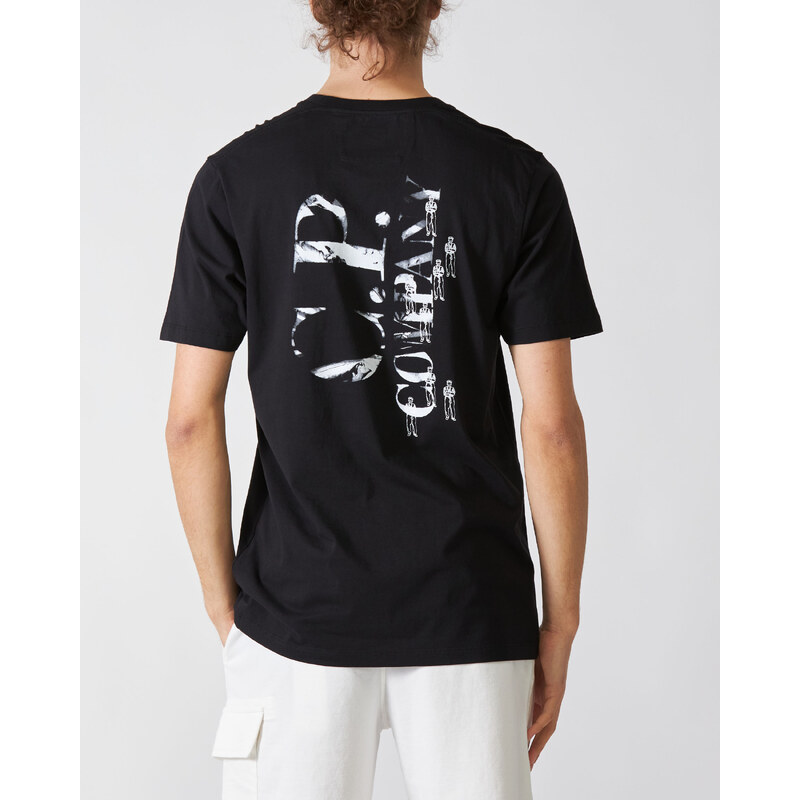 C.P. Company T-Shirt Nera con stampa sulla schiena