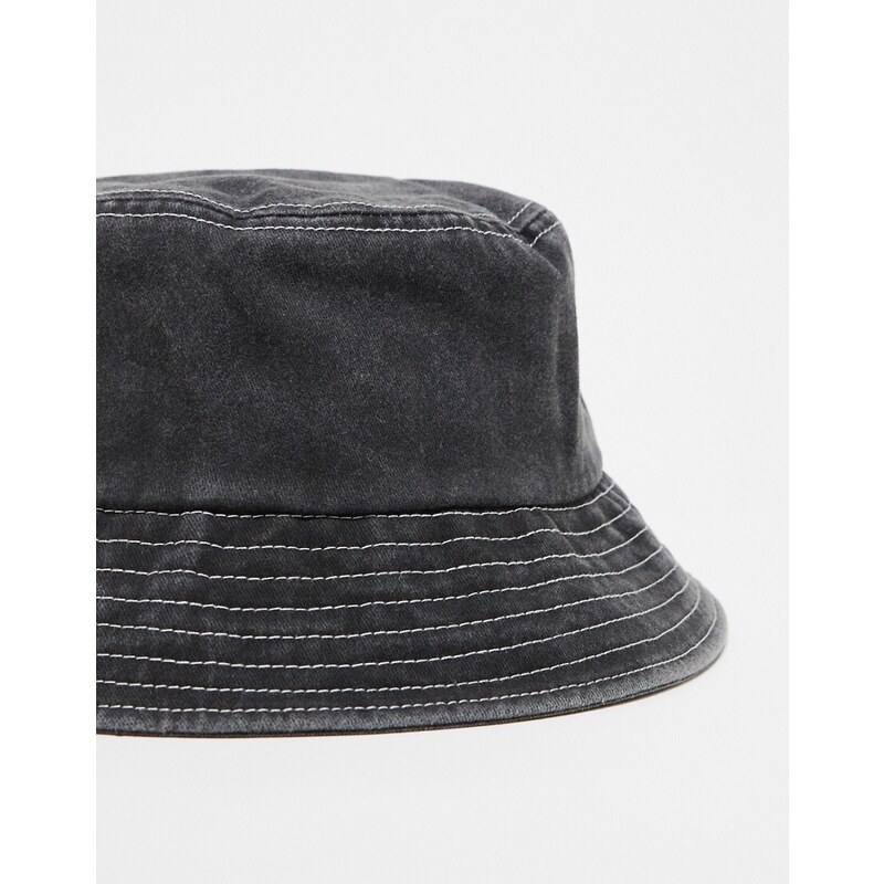 Reclaimed Vintage - Cappello da pescatore unisex nero con logo