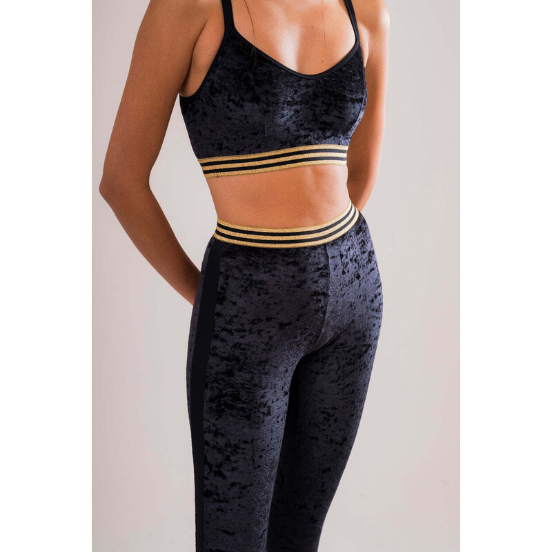 Caramì Lingerie & Activewear Made in Italy Top Sport Velluto Nero
