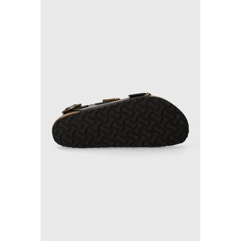 Birkenstock sandali in pelle Milano Bold Gap uomo colore nero 1023622