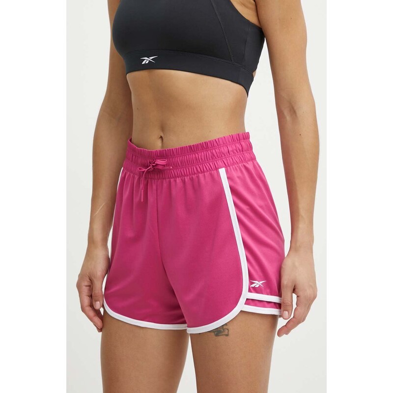 Reebok pantaloncini da allenamento Identity Training colore rosa con applicazione 100022497