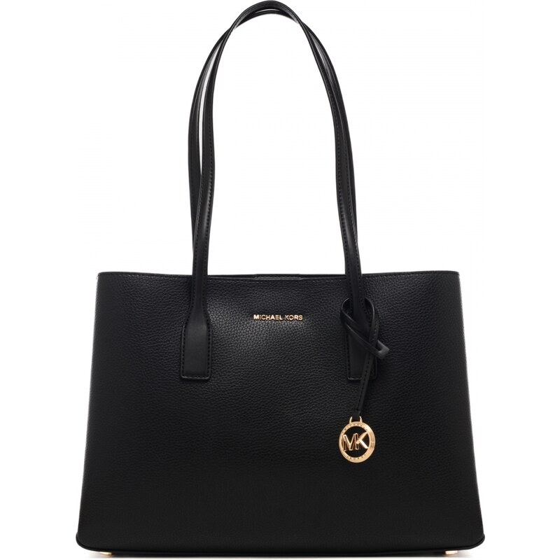 Michael Kors borsa a spalla ruthie medium in vera pelle martellata nera