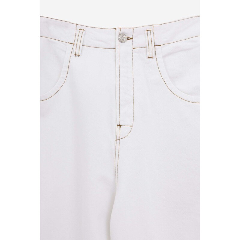 BLUEMARBLE Shorts TONGUE BAGGY DENIM in cotone bianco