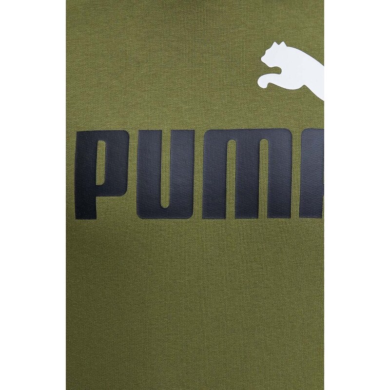 Puma felpa uomo colore verde con cappuccio 907666