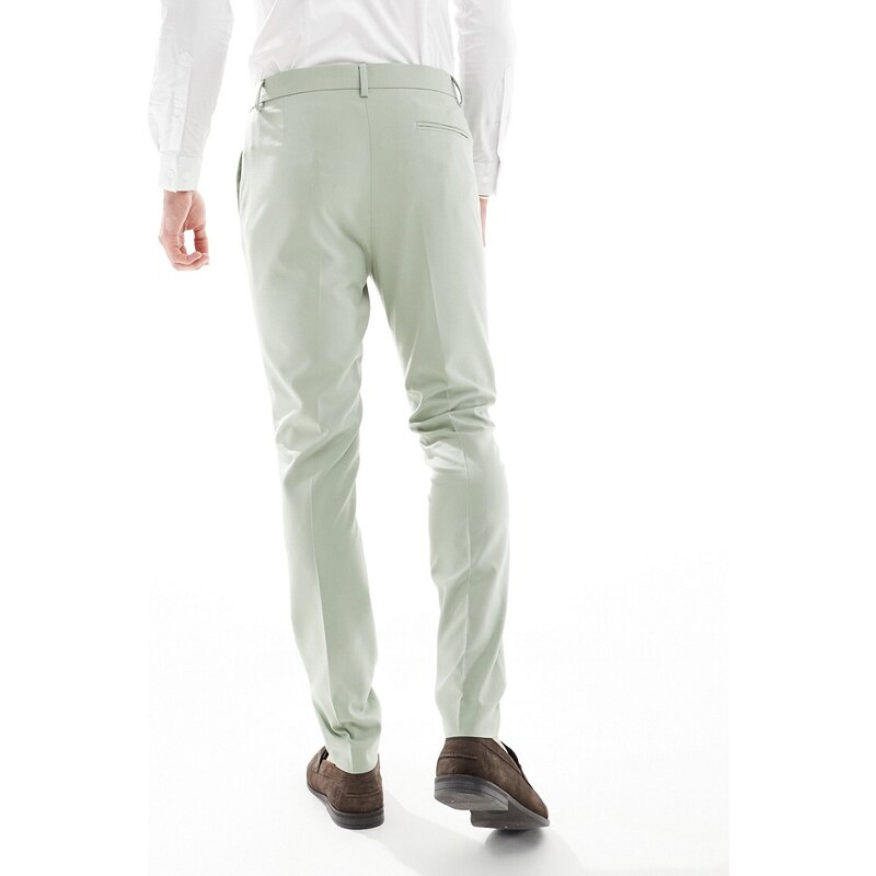 ASOS DESIGN - Pantaloni da abito skinny verde salvia