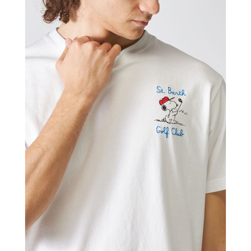 Mc2 Saint Barth T-Shirt Portofino Snoopy Golf Club Bianco