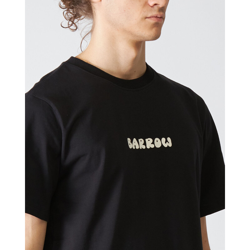 Barrow T-Shirt Jersey Nero con Stampa