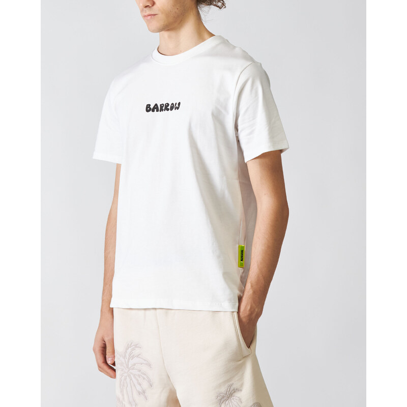 Barrow T-Shirt Jersey Bianco con Stampa