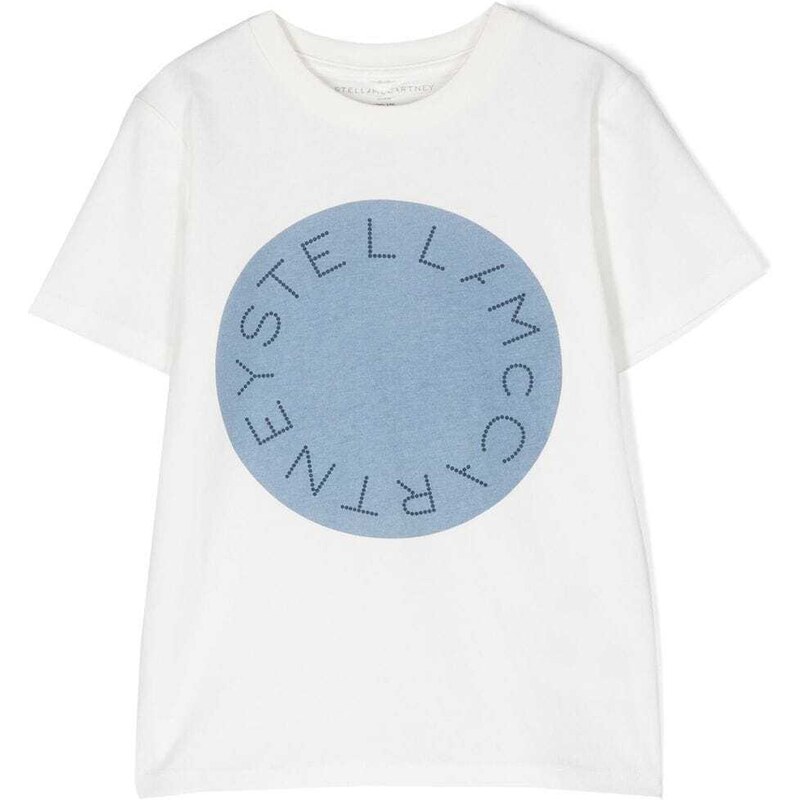 STELLA MCCARTNEY KIDS T-shirt bianca logo circolare