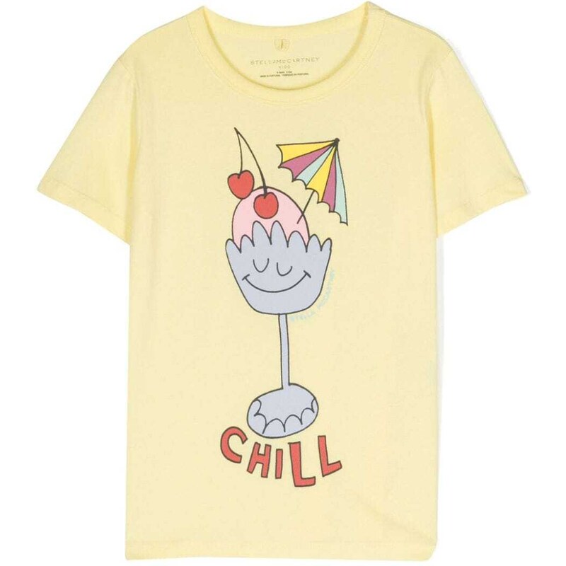 STELLA MCCARTNEY KIDS T-shirt gialla stampa gelato