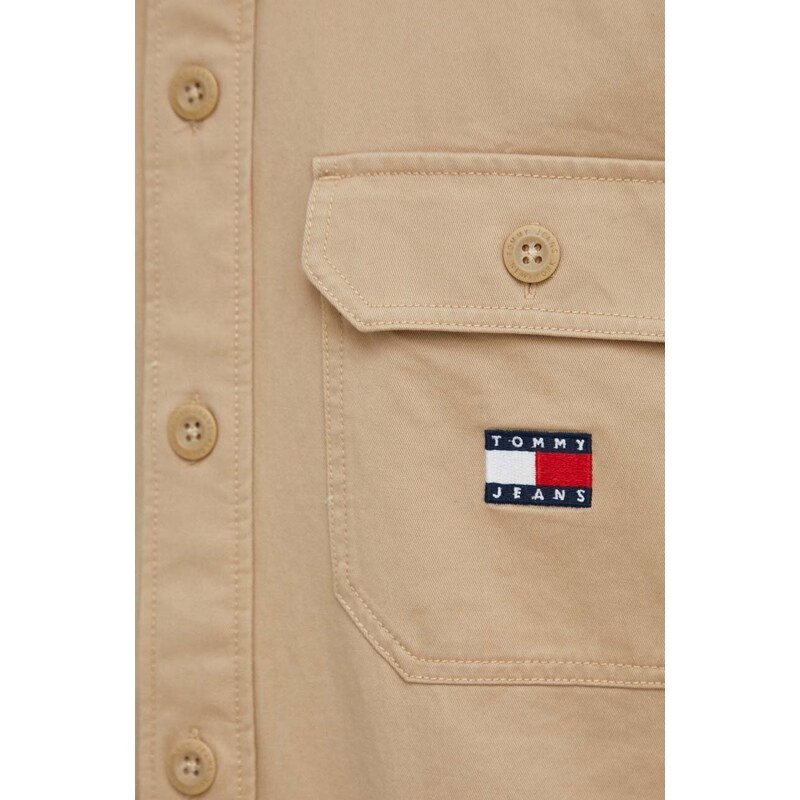 Tommy Jeans camicia di jeans uomo colore beige DM0DM18331