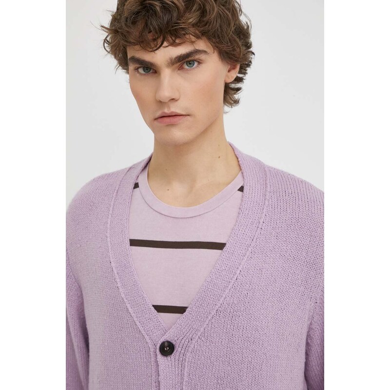 Won Hundred cardigan in lana colore violetto 2780-11084