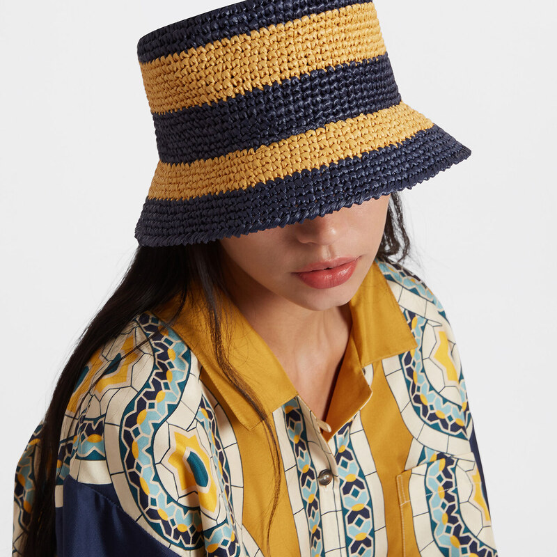 La DoubleJ Hats gend - Bucket Hat Color Block Navy One Size 100% Viscose