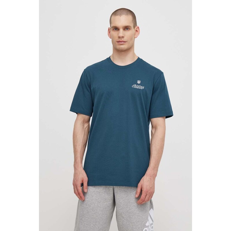 adidas Originals t-shirt in cotone uomo colore turchese IS0225