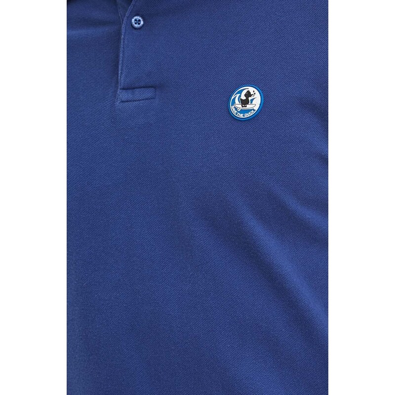 Save The Duck polo in cotone colore blu navy con applicazione