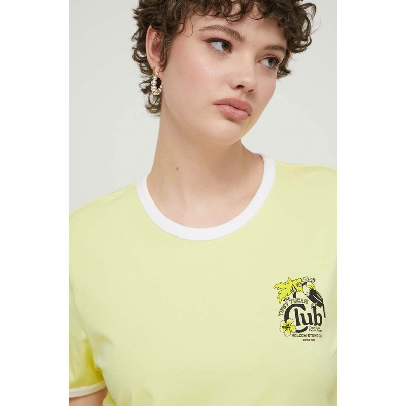 Volcom t-shirt in cotone donna colore giallo