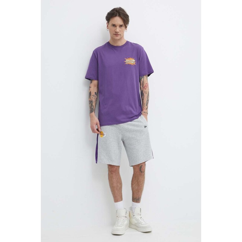 Volcom t-shirt in cotone uomo colore violetto