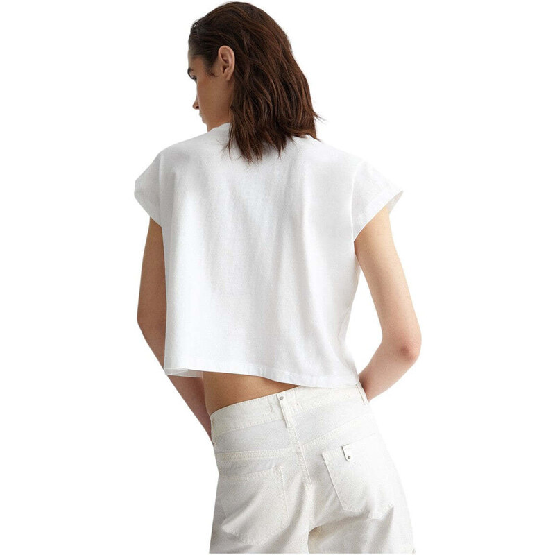 Liu-Jo Elegante T-shirt con Ricami Gioiello in Cotone Stretch