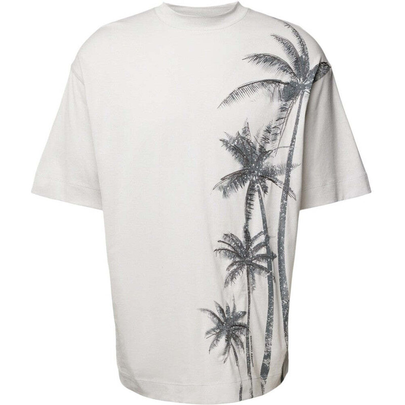 Emporio Armani T-shirt stampa palme in cotone