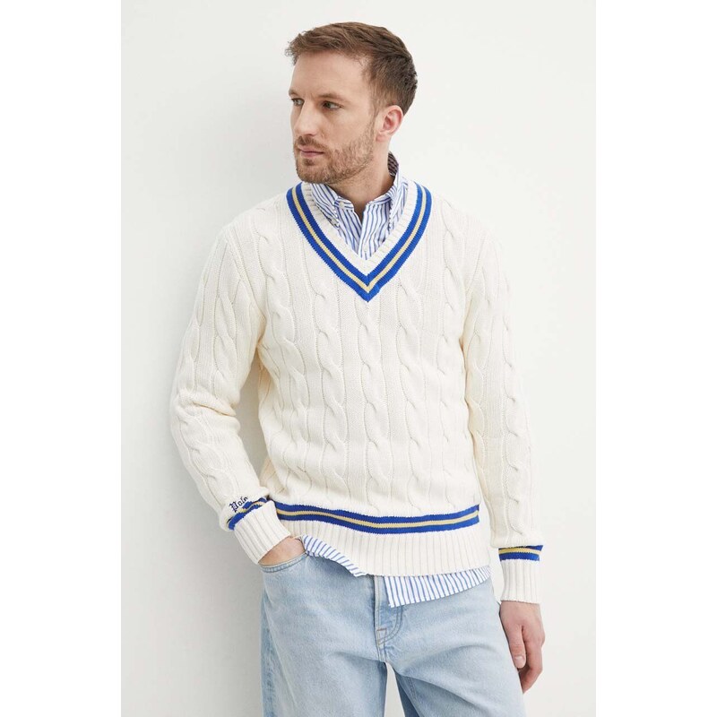 Polo Ralph Lauren maglione in cotone colore beige 710934013