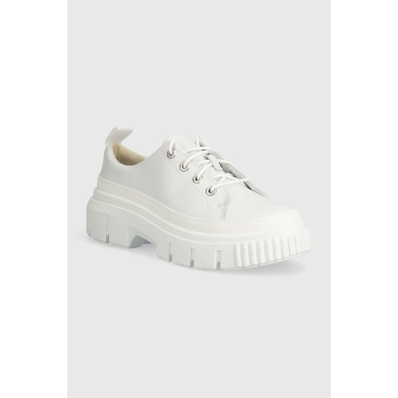 Timberland scarpe in pelle Greyfield donna colore bianco TB0A64CMEM21