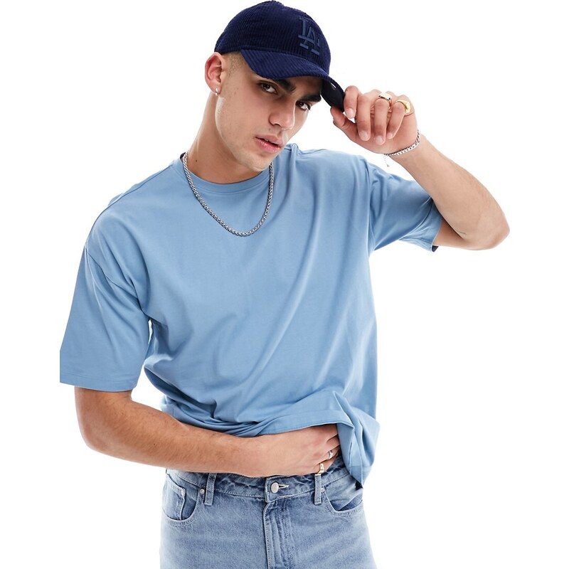 New Look - T-shirt oversize blu medio
