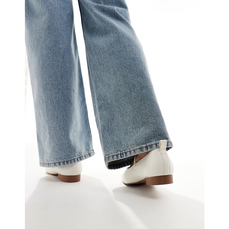 New Look - Scarpe Mary Jane con fascette elasticizzate bianco sporco