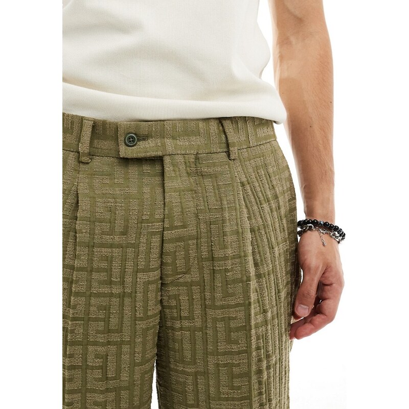 Viggo - Malacia - Pantaloni da abito kaki a quadri-Verde